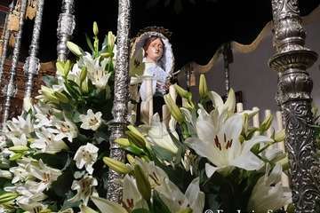 Los 8 pasos de la procesión del Viernes Santo, a punto en la Basílica de Telde (Foto TA)